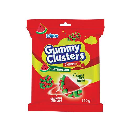 Lolloz Gummy Clusters Duo Watermelon Cherry 140g * 12