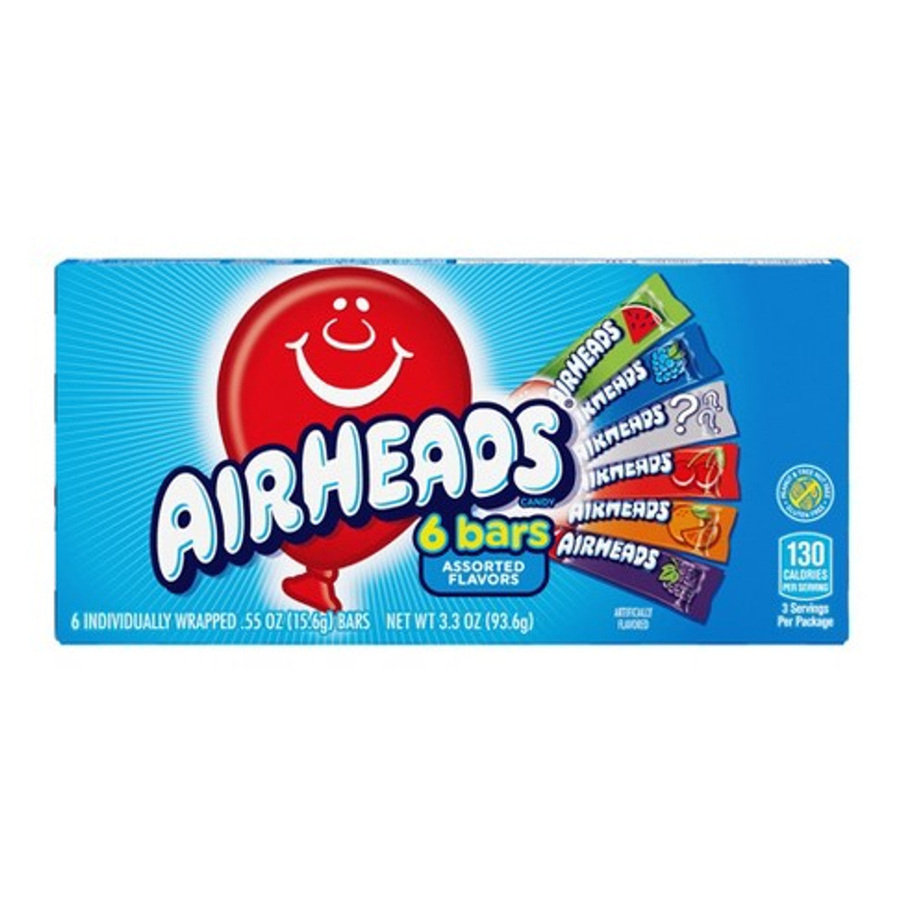 Airheads 6 Bars Assorted Flavors 93.6g * 12