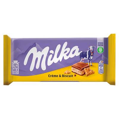 Milka Cream & Biscuit Block 100g * 18