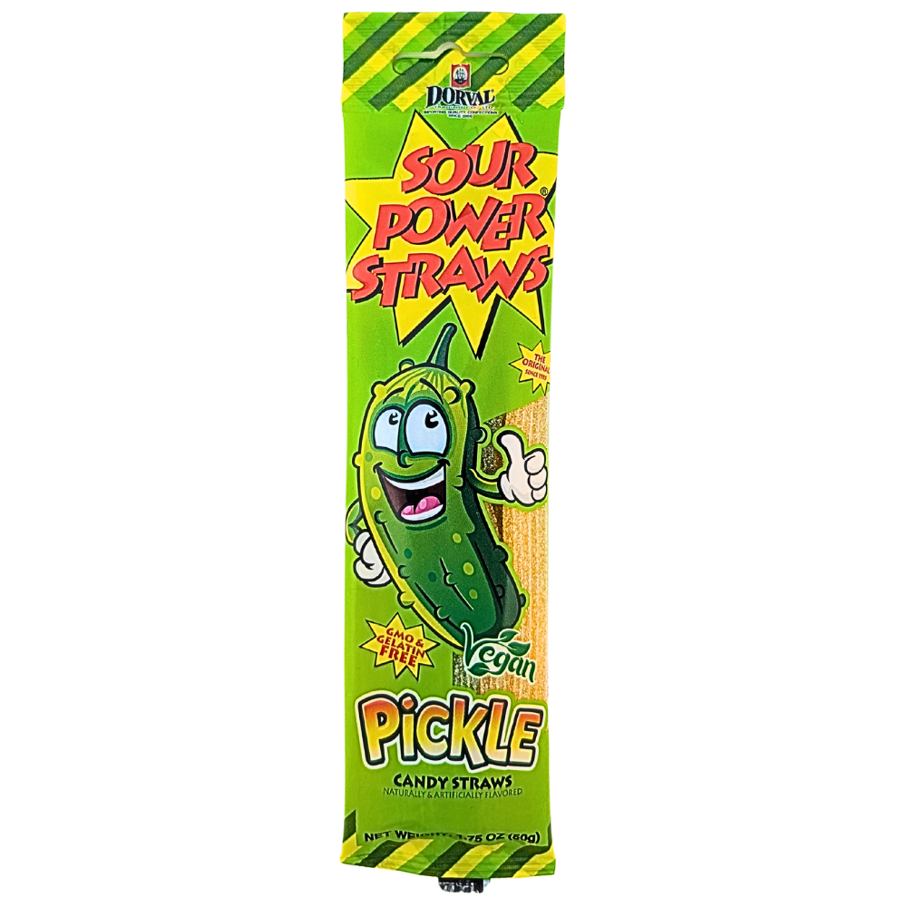 Sour Power Straws Pickle 50g * 24