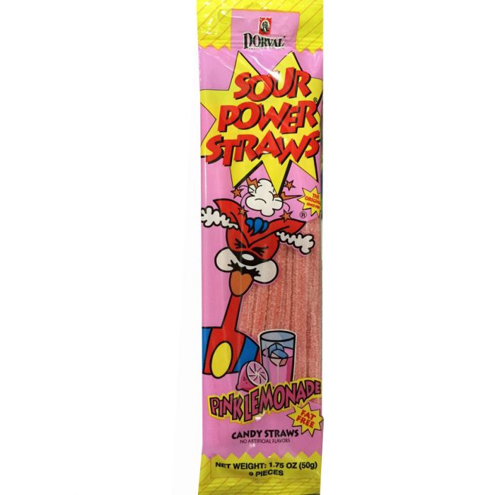Sour Power Straws Pink Lemonade 50g * 24
