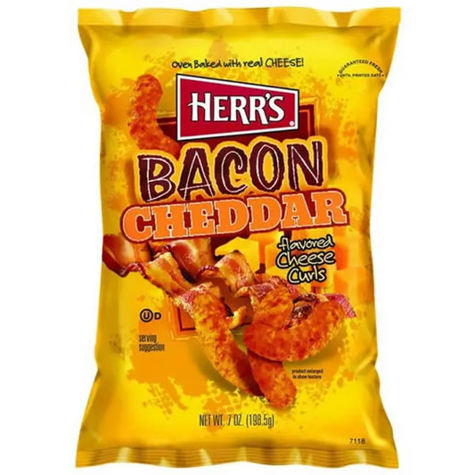 Herrs Bacon Cheddar Cheese Curls 170g * 12