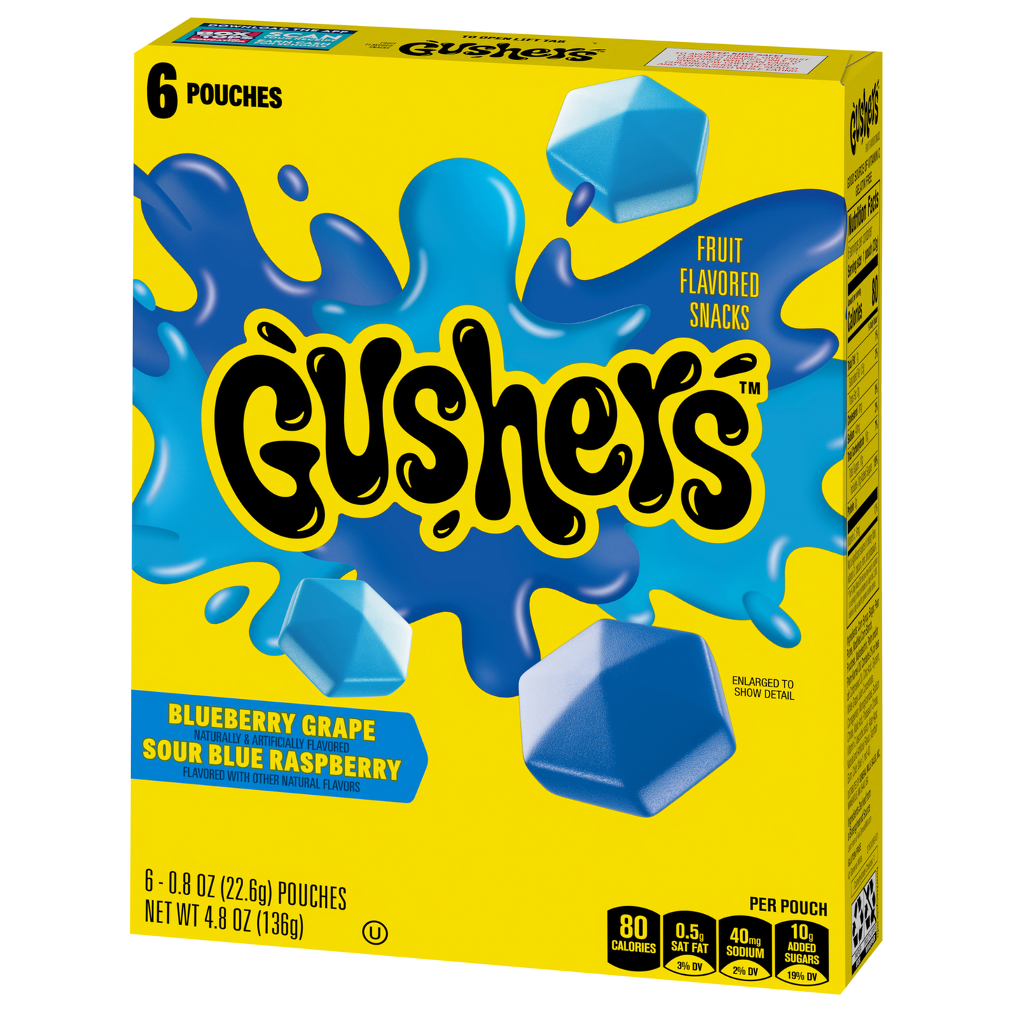 Fruit Gushers Blueberry Grape Sour Blue Raspberry 136g * 10