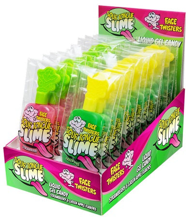 Face Twisters Sour Tongue Slime Strawberry Apple 40g * 24
