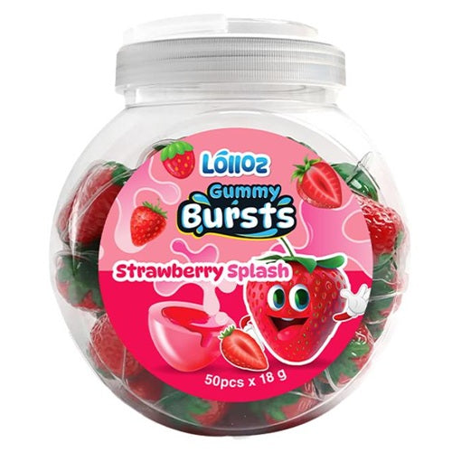 Lolloz Gummy Bursts Planet Swirls Strawberry 50's 900g