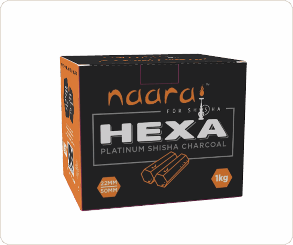 NAARA Hexa Shisha Coal 1KG * 10