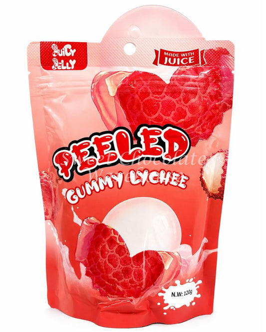 Juicy Jelly Peeled Gummy Lychee 120g * 12