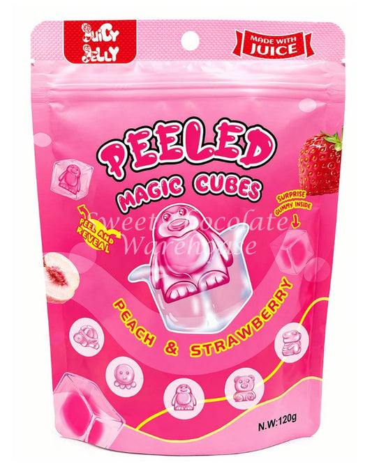 Juicy Jelly Magic Cubes Peach & Strawberry 120g * 12