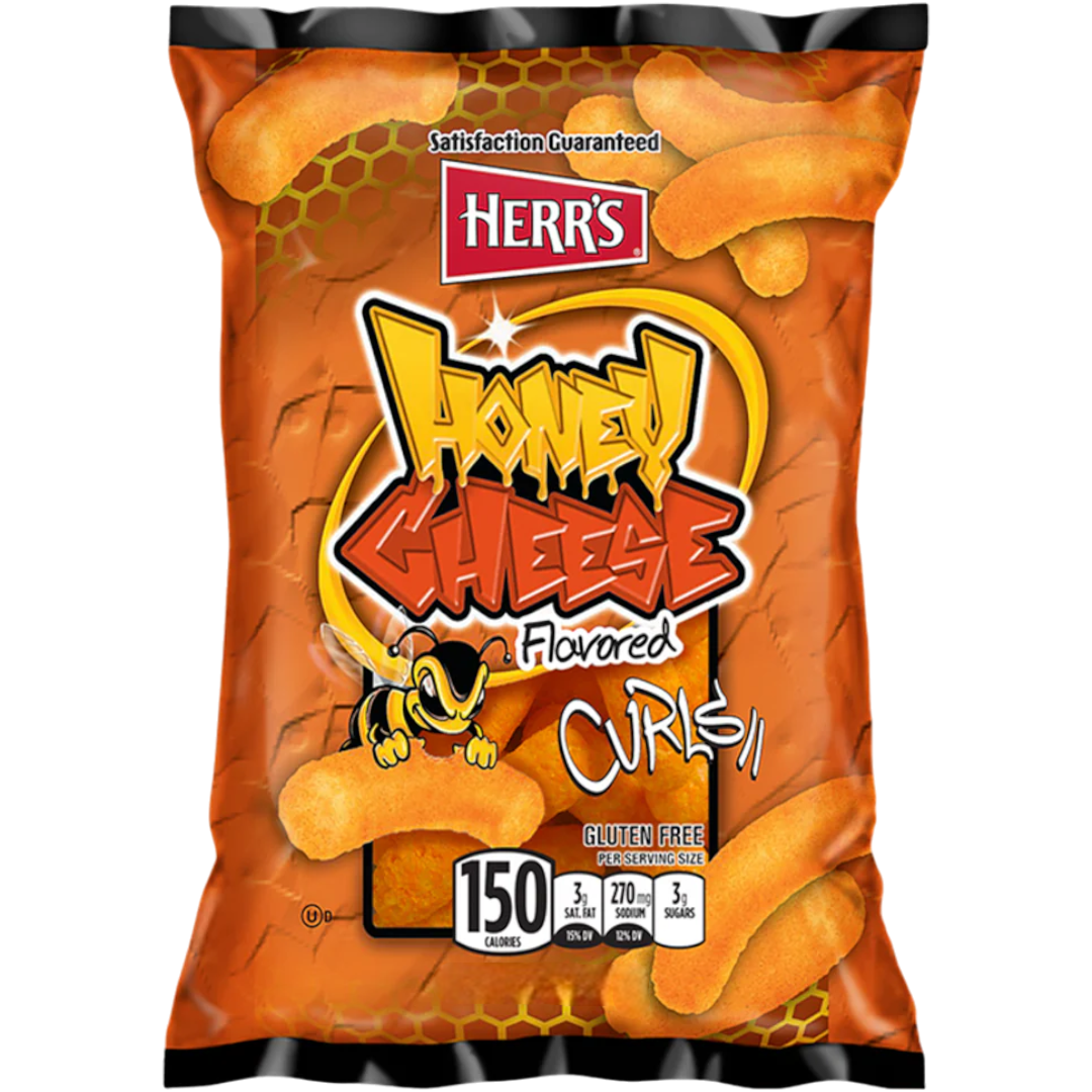 Herrs Honey Cheese Flavor Curls 184g * 12