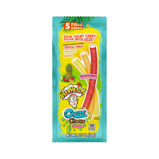 Warheads Ooze Chews Tropical Ropes 75g * 12