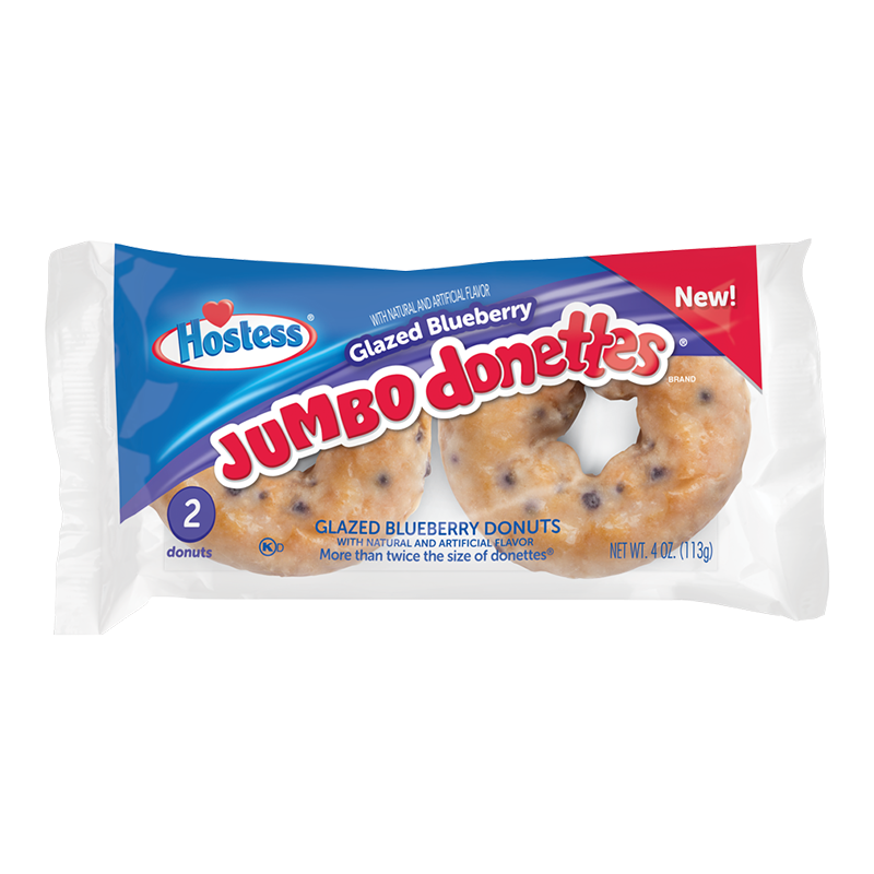 Hostess Jumbo Glazed Blueberry Donettes * 6