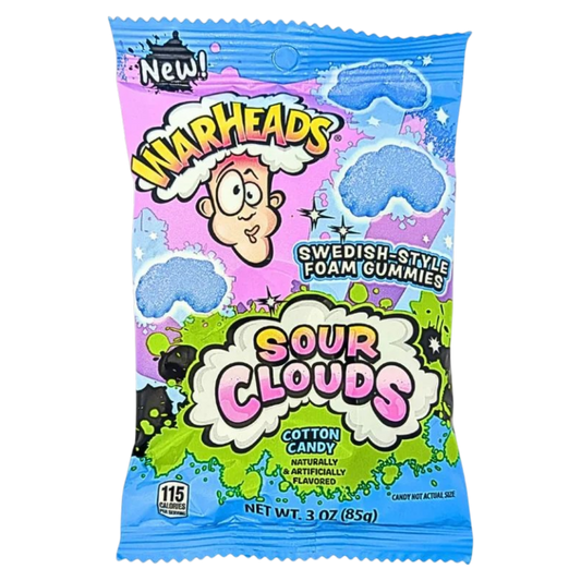 Warheads Sour Clouds Cotton Candy Bag 85g * 12