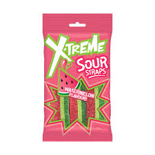X-Treme Sour Straws Watermelon 160g * 8