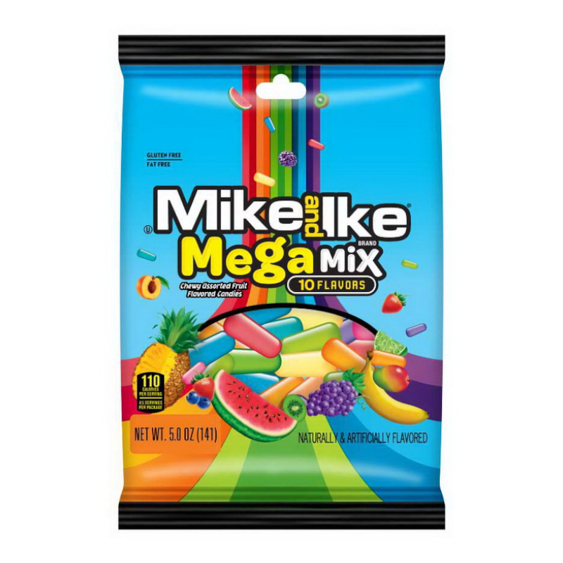 Mike and Ike Mega Mix 10 Flavors Bag 141g * 12