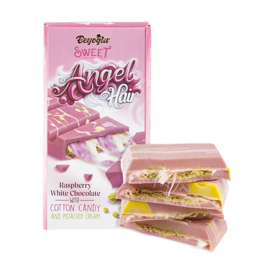 Angel Hair Raspberry White Chocolate 80g