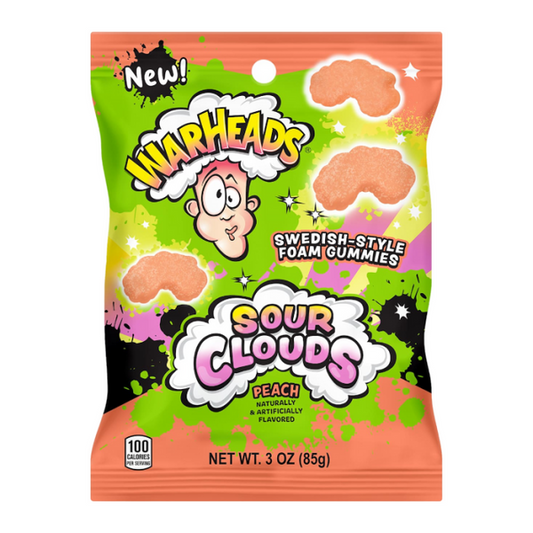 Warheads Sour Clouds Peach Bag 85g * 12