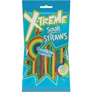 X-treme Sour Straws Rainbow 150g * 12