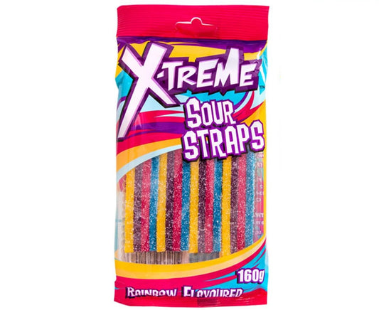 X-treme Sour Straps Rainbow 160g * 12