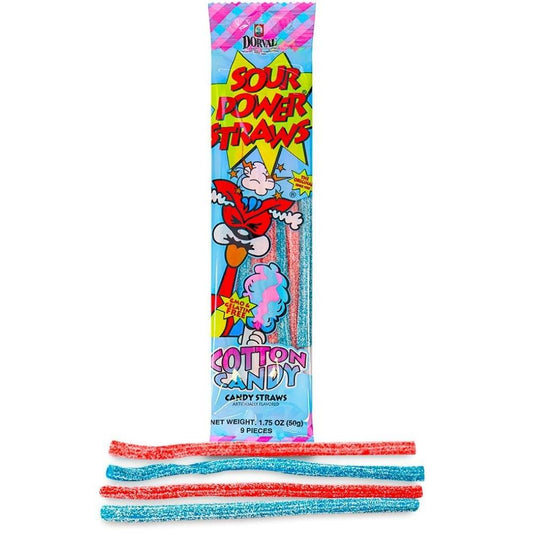 Sour Power Straws Cotton Candy 50g * 24