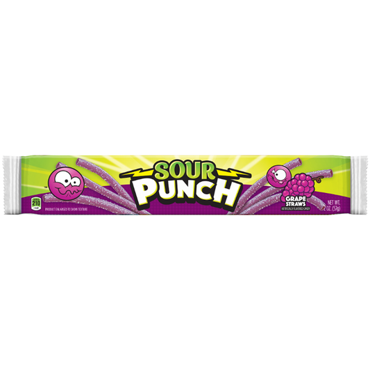 Sour Punch Straws Grape 57g * 24