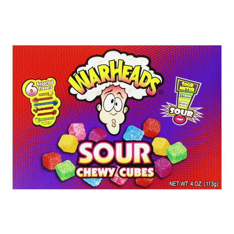 Warheads Sour Chewy Cubes 113g * 12